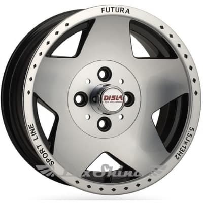 Disla Futura 5.5x13 4x98 ET5 DIA58.6 Black Diamond (Черный глянцевый)