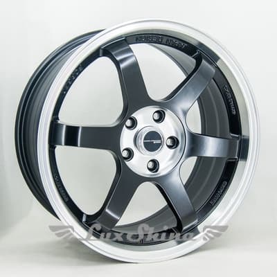 Replica Mercedes GT TE37 8x18 5x112 ET38 DIA66.6 Matt Black Machine Face (Черный матовый с полировкой)