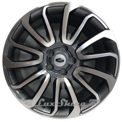 Replica Land Rover (LR005) 9.5x22 5x120 ET48 DIA72.6 Gun metal full polish (Темно-серый с полированным ободом)