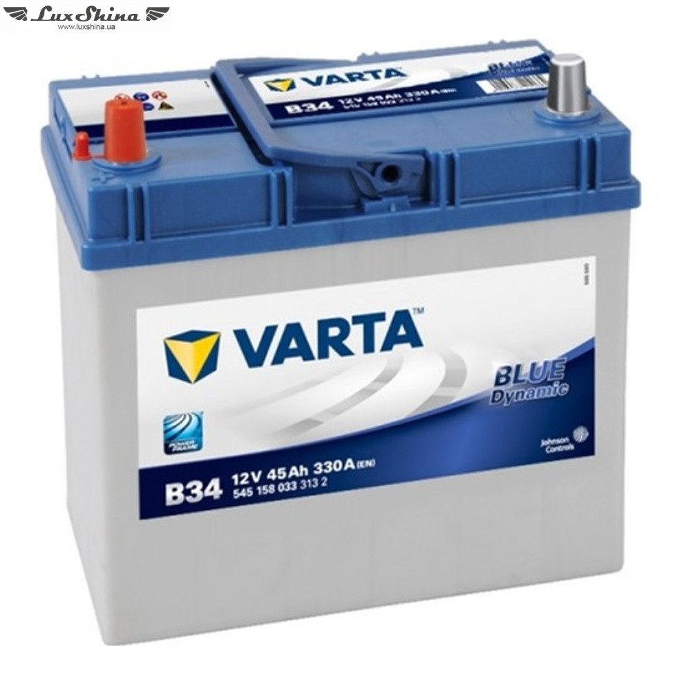 VARTA (B34) BLUE dynamic 45Ah 330A 12V L Азия (129x227x238)
